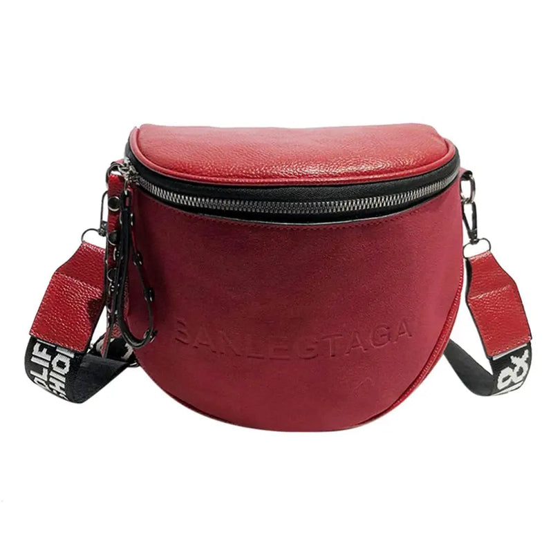 Women Leather Large Capacity Zipper Crossbody Handbag