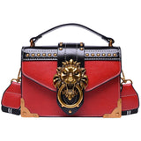 Metal Lion Head Shoulder Purse Mini Messenger Bag