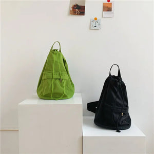 Female Drawstring College Backpack Women Laptop Book Bag Girls Travel