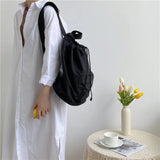 Female Drawstring College Backpack Women Laptop Book Bag Girls Travel
