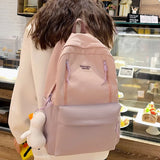 Female Waterproof College Backpack Women Nylon Laptop School Bag
