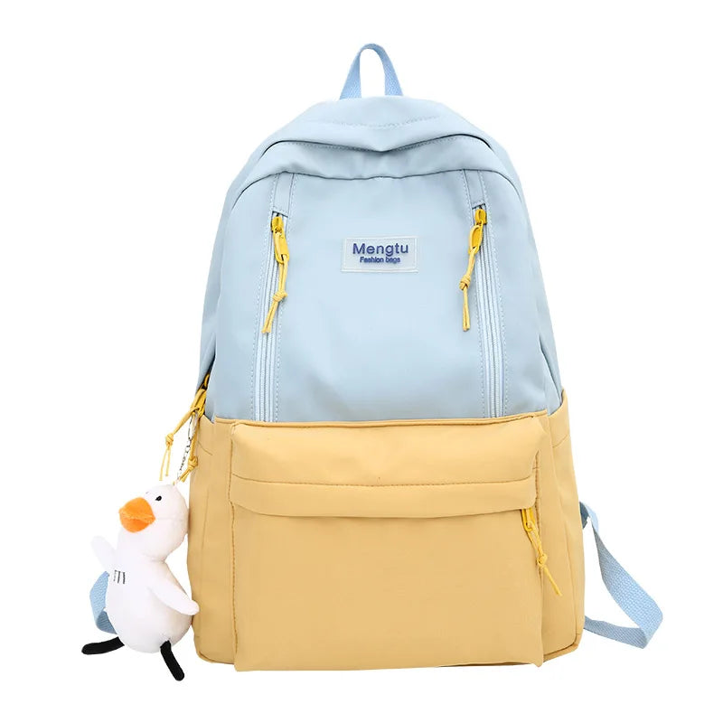 Female Waterproof College Backpack Women Nylon Laptop School Bag