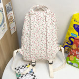 Floral Laptop Student Bag Travel Backpack