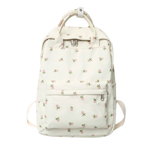 Floral Laptop Student Bag Travel Backpack