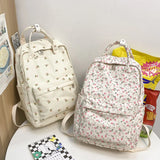Floral Laptop Student Bag Travel Backpack