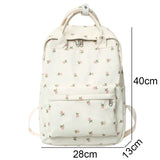 Floral Laptop Student Bag Travel Backpack