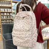 Floral Laptop Student Bag Travel Backpack