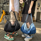 Female Gradient Denim Hobo Shoulder Bag Y2K Grunge Casual Street Sling Bag