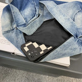 Female Gradient Denim Hobo Shoulder Bag Y2K Grunge Casual Street Sling Bag