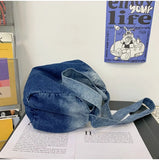 Female Gradient Denim Hobo Shoulder Bag Y2K Grunge Casual Street Sling Bag