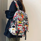 Graffiti Print Backpack Harajuku School Bag Nylon Laptop Book Student
