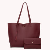 Women's PU Leather Tassel Tote Bag Solid Color Graceful Beauty Grace