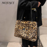 Female Handbag Soft Warm Winter Ladies Cow Pattern Handbags