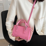 Women's Solid Shoulder Bag Crossbody Messenger PU Leather