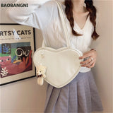 Heart Shaped Handbag Crossbody Bag with Pendant