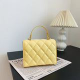 Embroidered Rhombus PU Leather Chain Messenger Bag