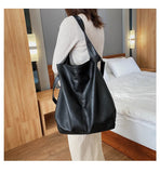 Large Capacity Hobo Handbag Leather Women Shoulder Bag