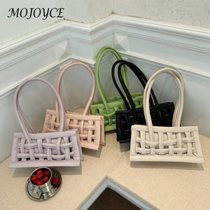 Women Hollow Shoulder Bag PU Leather Small Messenger Bag