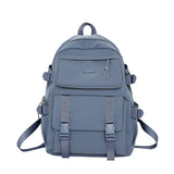 Female Buckle Travel Backpack Solid Waterproof Nylon School Bag