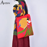 Knitting Shoulder Bags Women Casual Chinese Style Crochet Woolen Shopper Top-han