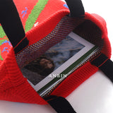 Knitting Shoulder Bags Women Casual Chinese Style Crochet Woolen Shopper Top-han