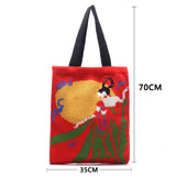 Knitting Shoulder Bags Women Casual Chinese Style Crochet Woolen Shopper Top-han