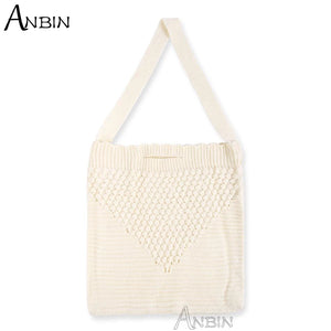 Female Knitting Wool Handbag Large Capacity Messenger Bag