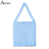 Female Knitting Wool Handbag Large Capacity Messenger Bag