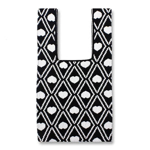 Y2K Knitted Tote Bag Japanese Harajuku Knot Pouch