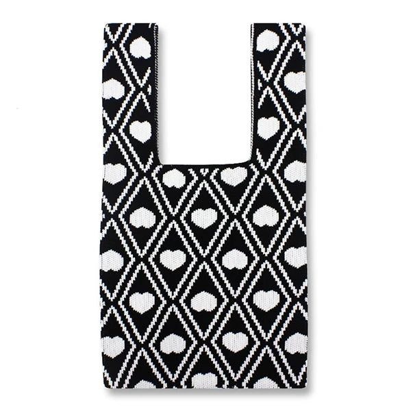 Y2K Knitted Tote Bag Japanese Harajuku Knot Pouch