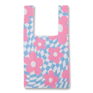 Vintage HyunA Style Knitted Crochet Floral Tote Bag