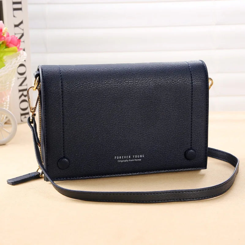 Women's Soft Leather Messenger Purse with Large Capacity