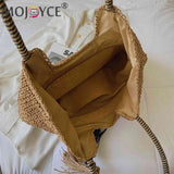 Women's Straw Tassel Shoulder Bag Large Capacity Beach Travel Handbag