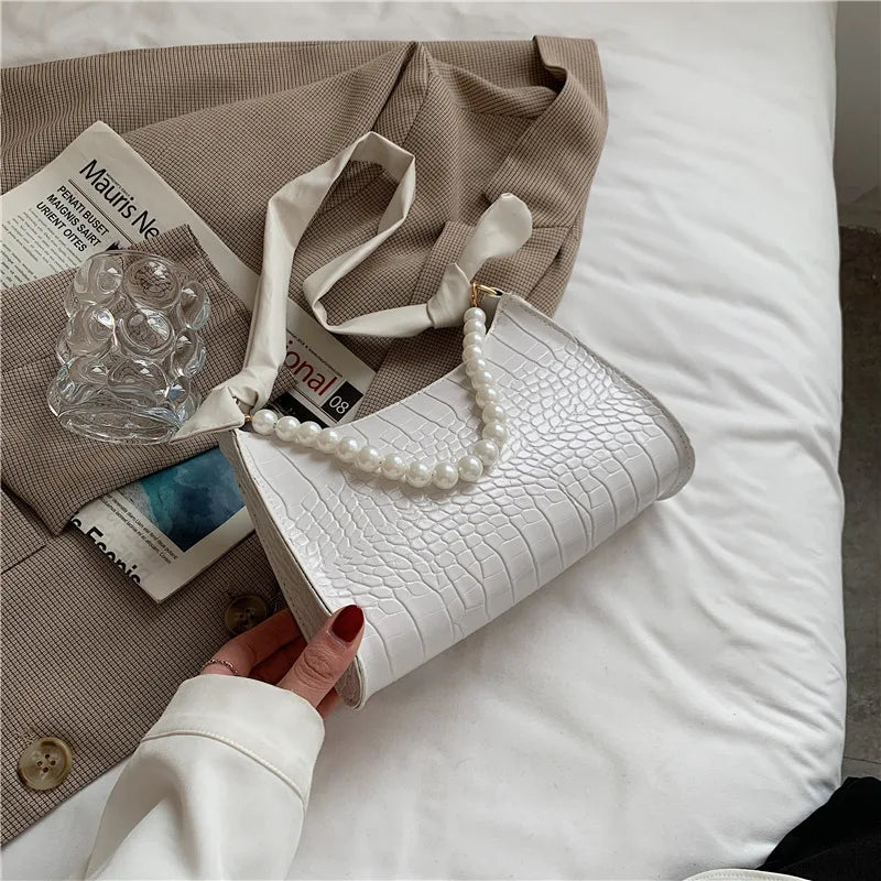 Crocodile Pattern Handbag Retro Casual Women Totes Shoulder Bags Shopping Bag