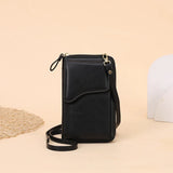 Women's Leather Long Wallet Messenger Purse Single Shoulder Bag
