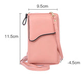 Women's Leather Long Wallet Messenger Purse Single Shoulder Bag