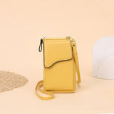 Women's Leather Long Wallet Messenger Purse Single Shoulder Bag