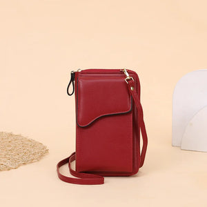 Women's Leather Long Wallet Messenger Purse Single Shoulder Bag