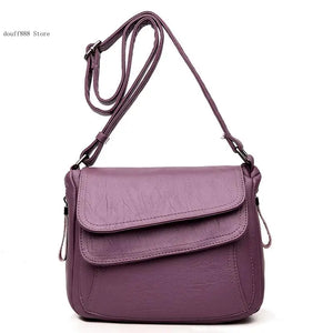 Vintage Leather Messenger Bag for Women