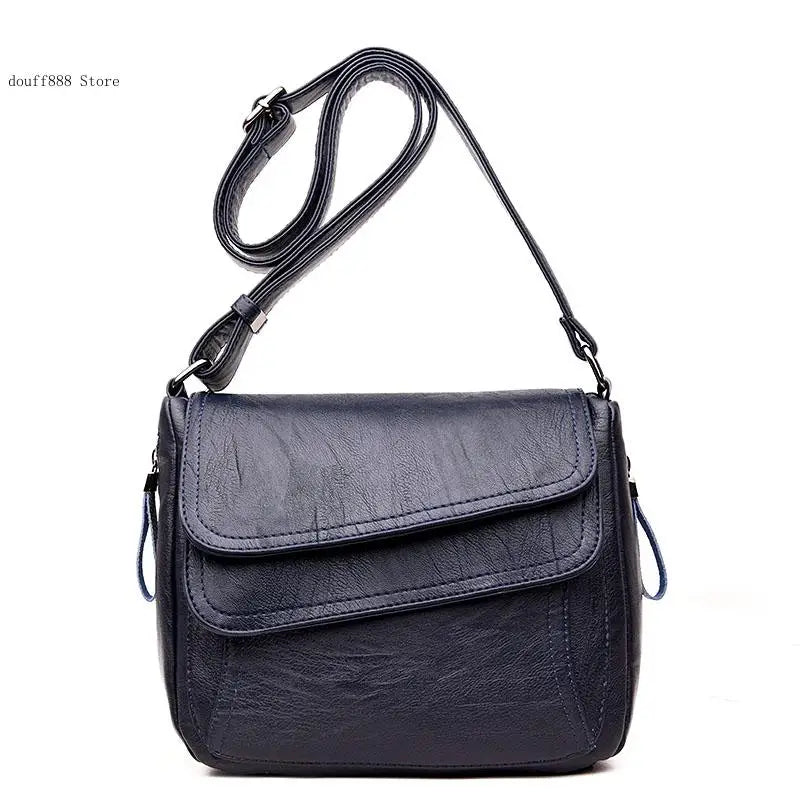 Vintage Leather Messenger Bag for Women