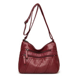 Vintage Leather Shoulder Bag for Women Crossbody Messenger Handbags