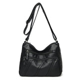 Vintage Leather Shoulder Bag for Women Crossbody Messenger Handbags