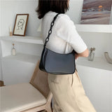 Retro Female Leather Chain Handbag Casual Tote Shoulder Bags Shopping Bag