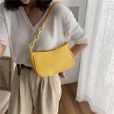 Retro Female Leather Chain Handbag Casual Tote Shoulder Bags Shopping Bag