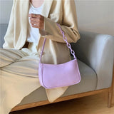 Retro Chain Handbag Women Totes Shoulder Bag Lady Zipper Soft