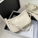 Retro Female Leather Chain Handbag Casual Tote Shoulder Bags Shopping Bag
