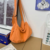Women's Canvas Slouchy Shoulder Bag for School Laptop Overnight