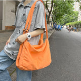 Women's Canvas Slouchy Shoulder Bag for School Laptop Overnight