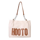 Women's Letter Handbag Bucket PU Shoulder Bag Large Capacity Messenger