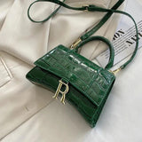 Crocodile Print Leather Crossbody Bag